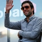 Zachary Quinto waves to the fans