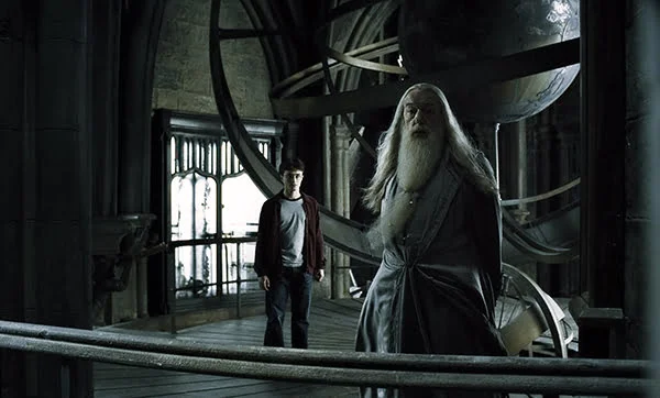 Daniel Radcliffe and Michael Gambon in Harry Potter and the Half-Blood Prince