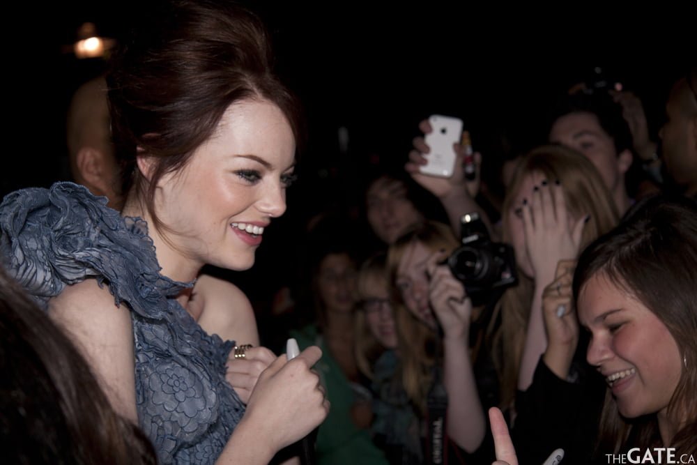 Emma Stone with her fans
