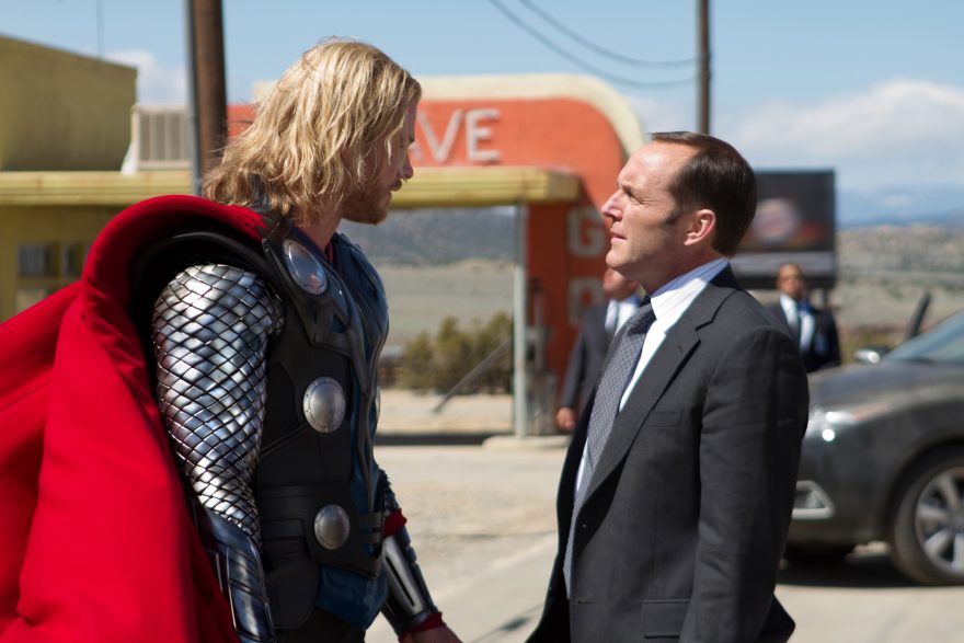 Chris Hemsworth and Clark Gregg in Thor