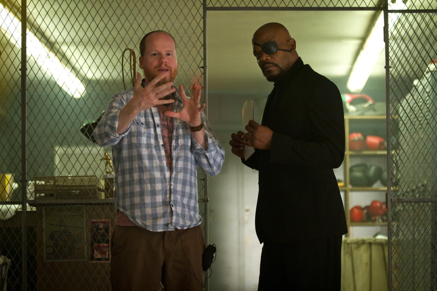 Joss Whedon and Samuel L. Jackson