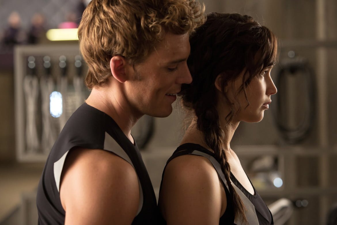 Sam Claflin and Jennifer Lawrence