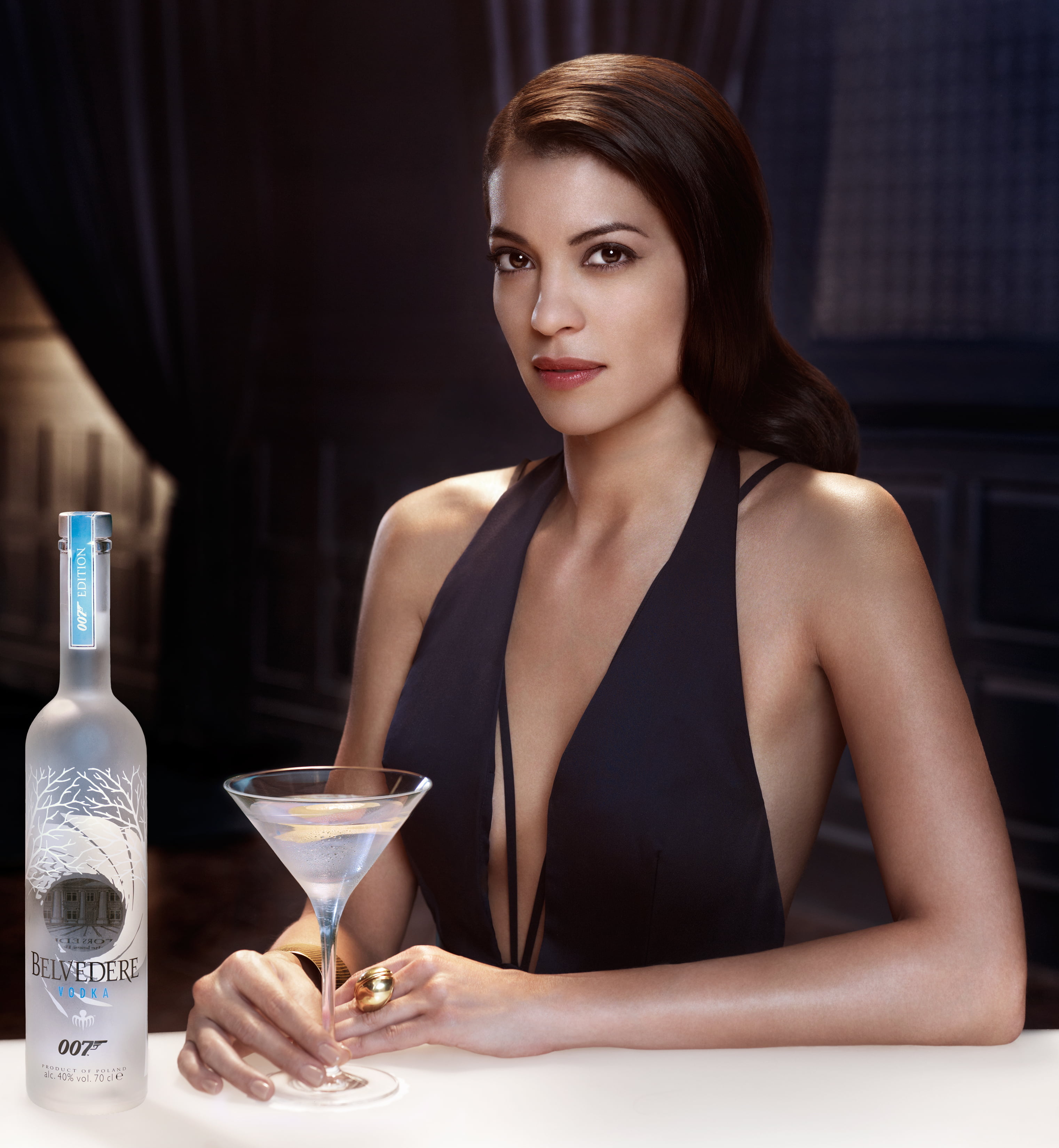 Stephanie Sigman and Belvedere 007 Spectre limited edition bottle