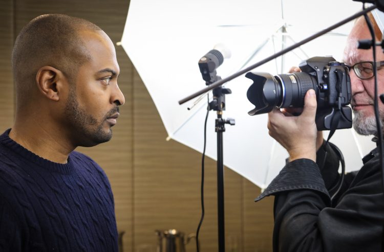 Noel Clarke being photographed by Rick McGinnis