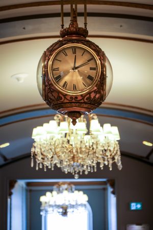 Lobby clock at Hotel Saskatchewan