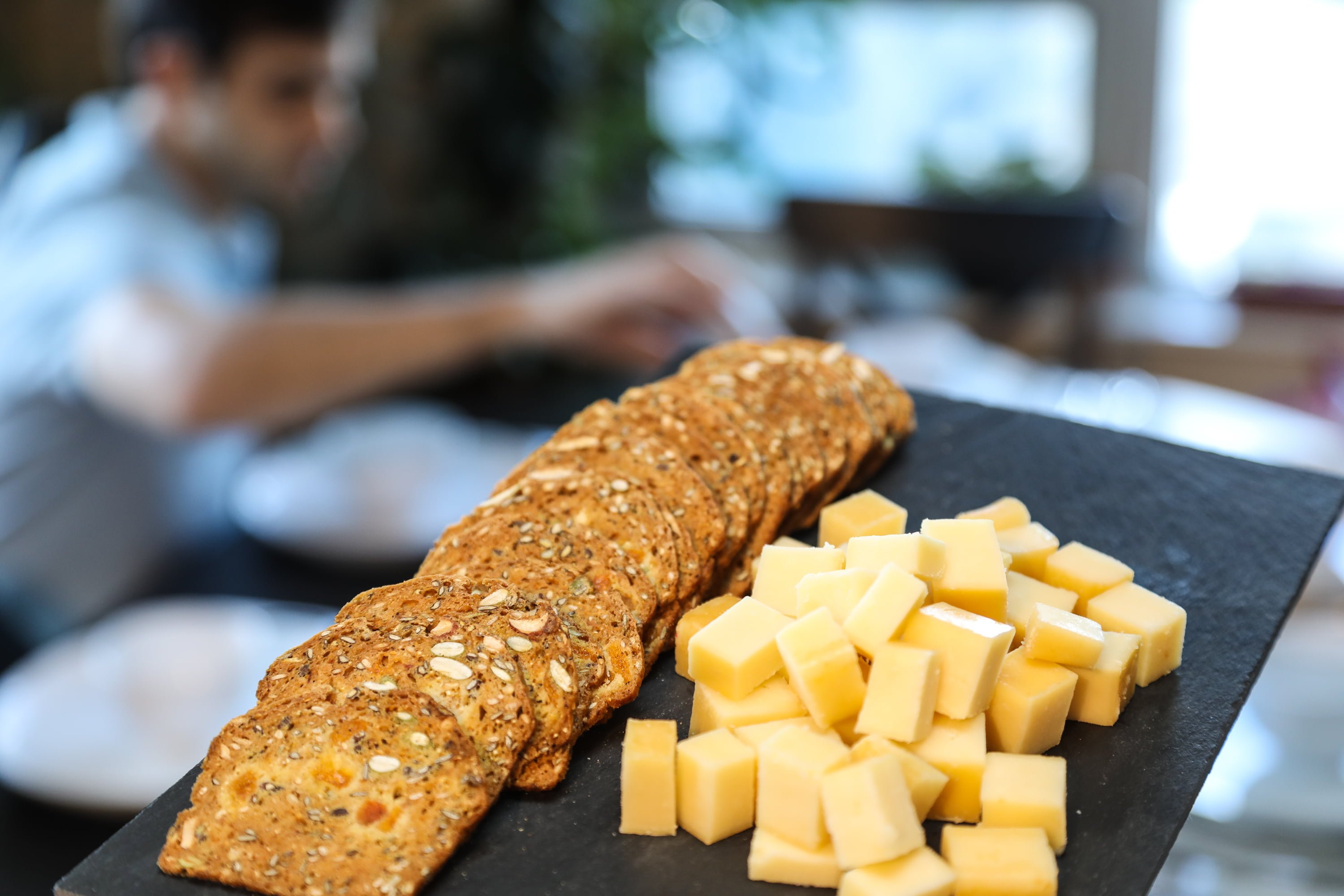 Crackers and smoked Canadian cheddar Crackers and smoked Canadian cheddar