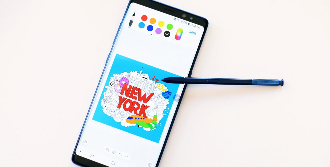 Colouring on the Samsung Galaxy Note 8