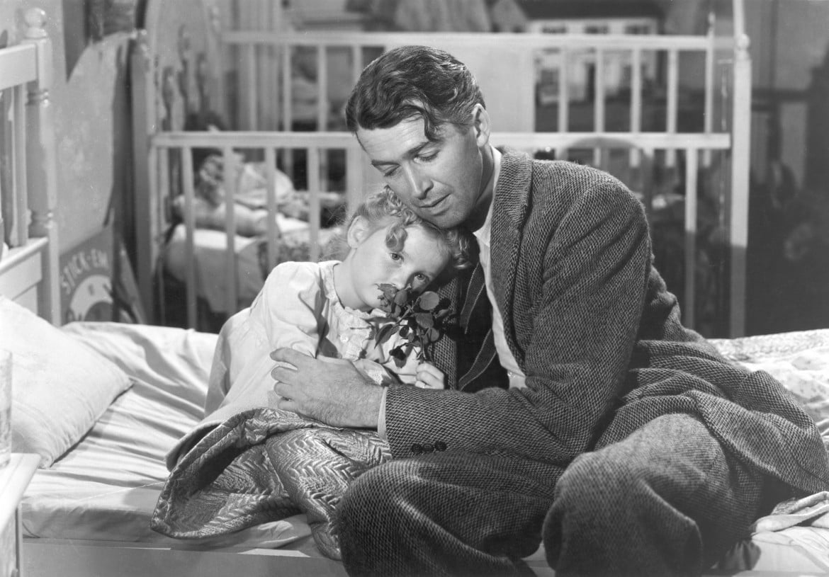 Karolyn Grimes and Jimmy Stewart in Its A Wonderful Life