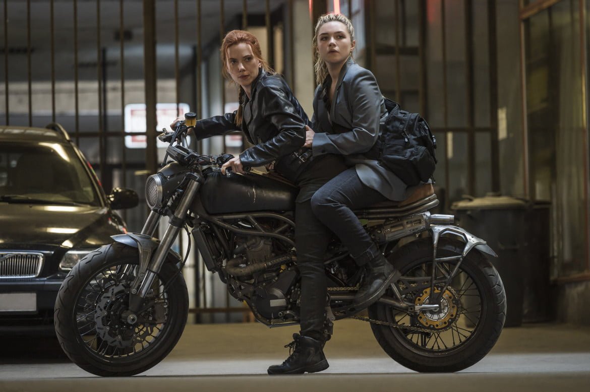 Scarlett Johansson as Natasha Romanoff and Florence Pugh as Yelena