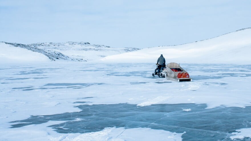 Nunavut - Snowmobiling Iqaluit - Snowmobile on Ice