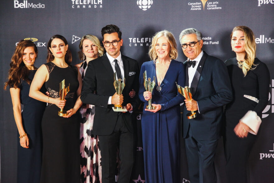 The cast of Schitt's Creek at the 2016 Canadian Screen Awards