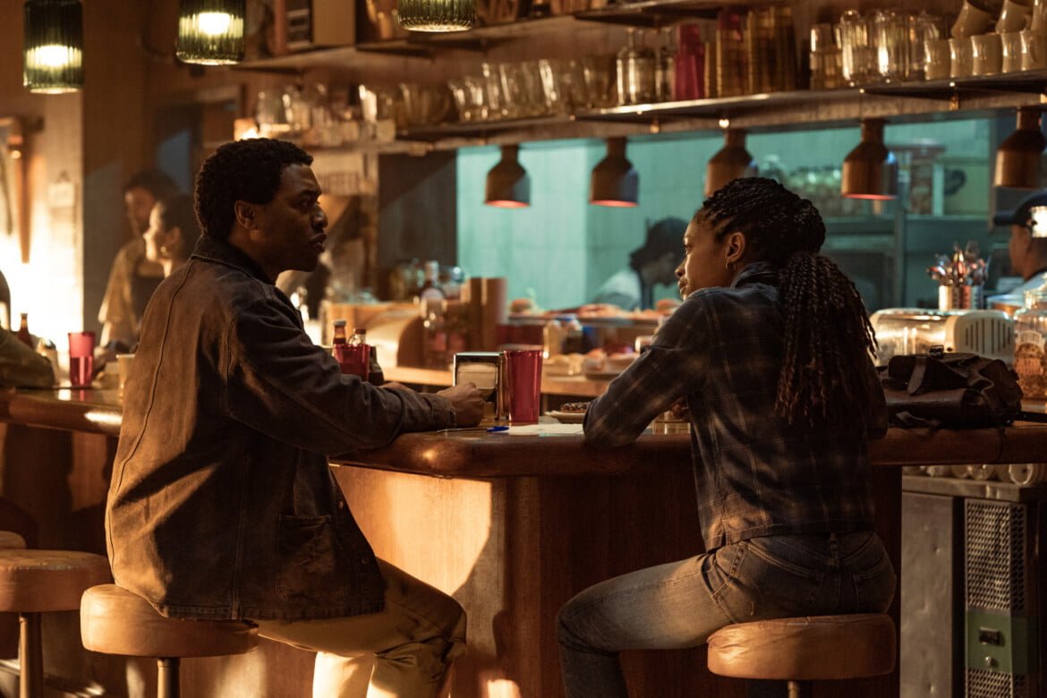 Chiwetel Ejiofor as Faraday and Naomie Harris as Justin Falls