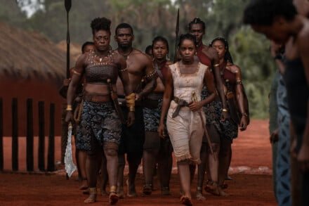 Viola Davis and Thuso Mbedu in The Woman King