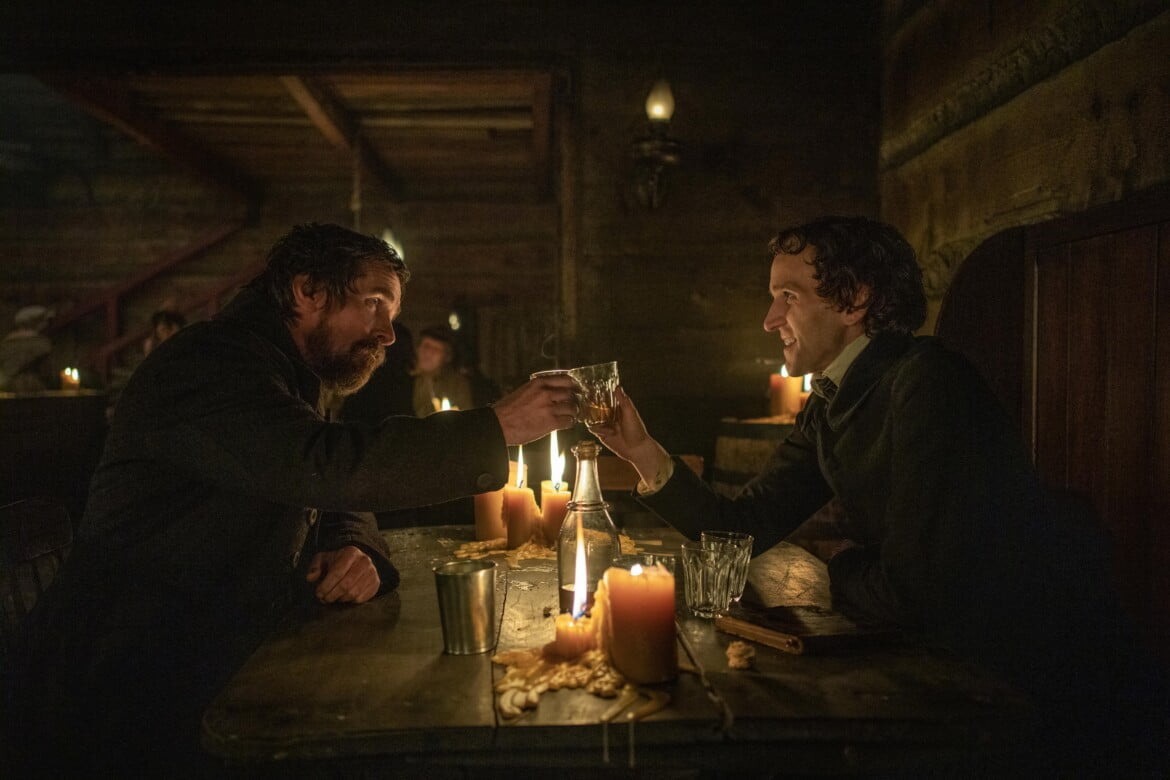 Christian Bale as Augustus Landor and Harry Melling as Edgar Allen Poe