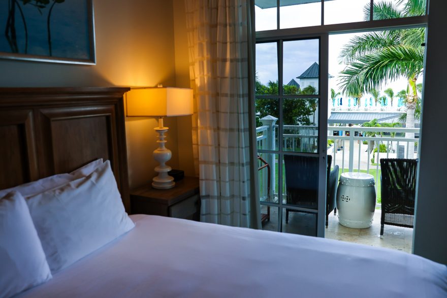 Our bedroom and balcony at Beaches Resort