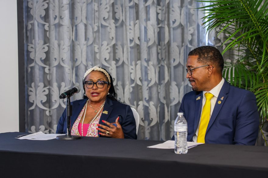 Josephine Connolly, Minister of Tourism, Turks and Caicos, and Caribbean Tourism Organization Chairman Kenneth Bryan