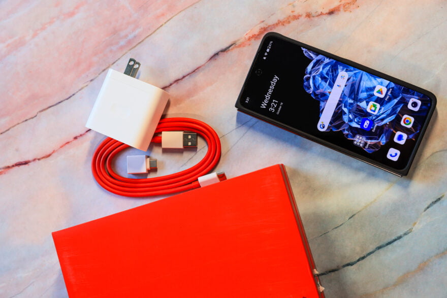 OnePlus Open with box and cables