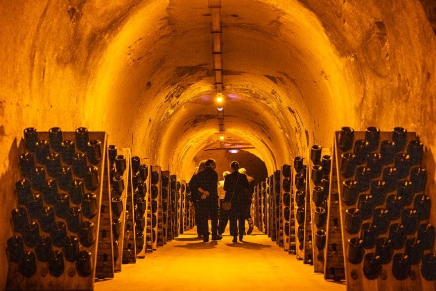 Champagne Taittinger's wine cellar