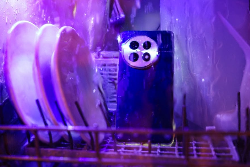 The OnePlus 13 standing up to a dishwasher thanks to IP68 & IP69 ratings
