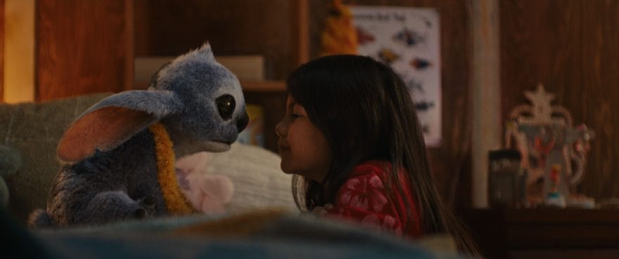 Stitch and Maia Kealoha as Lilo in Disney’s live-action Lilo & Stitch