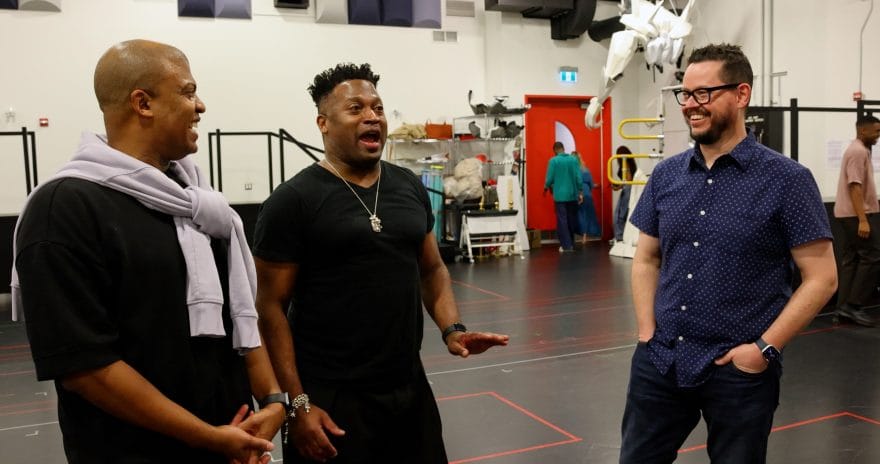 Disney Hercules co-directors and choreographers Kevin and Marcel Wilson, with music advisor and arranger Bradley Knight