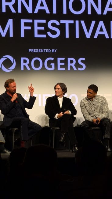 Steve director Tim Mielants with stars Cillian Murphy and Jay Lycurgo