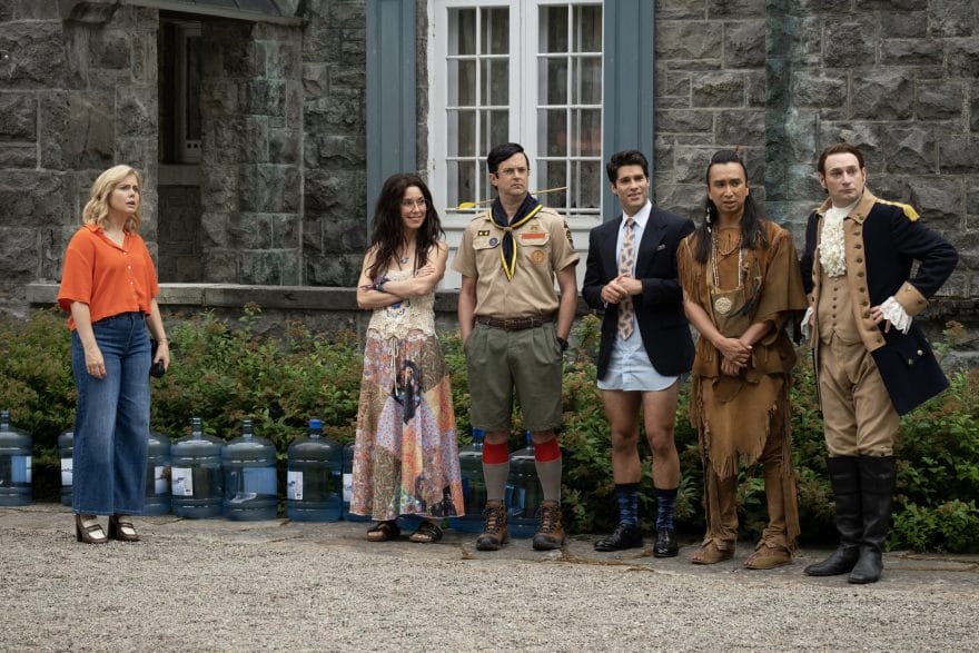 From the episode, “Viking Wedding”: Rose McIver as Samantha, Sheila Carrasco as Flower, Richie Moriarty as Pete, Asher Grodman as Trevor, Román Zaragoza as Sasappis, and Brandon Scott Jones as Isaac.