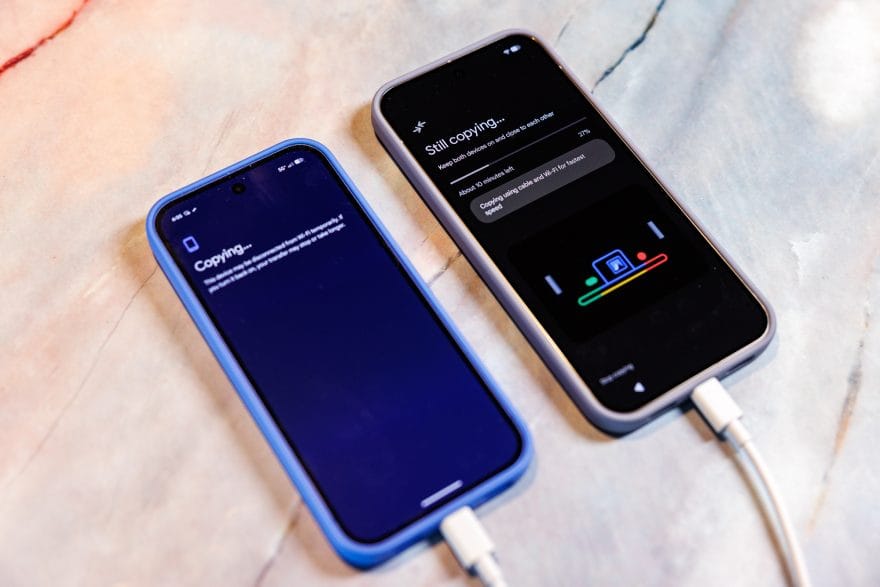 Transferring between the Pixel 10 and Pixel 10 Pro XL