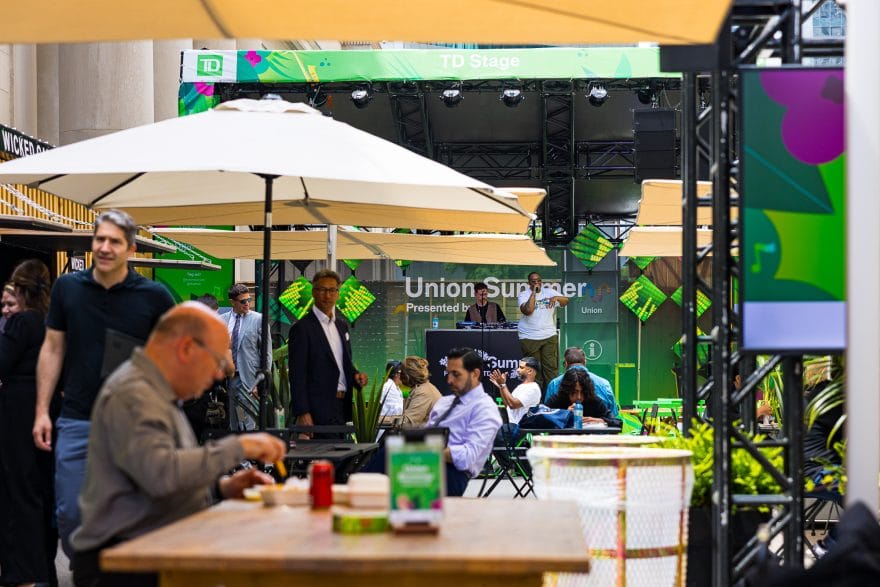 Union Summer stage and tables